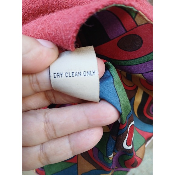 Beyond Threads Women's Brick Color Alpaca Wool‎ Jacket Colorful Liner Peru L - Picture 9 of 11